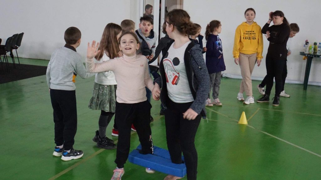 Children playing at the Easter camp 2023